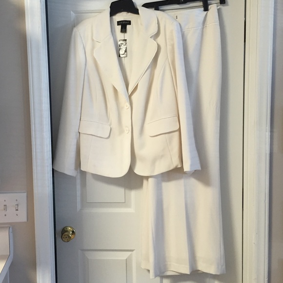 plus size cream pantsuit